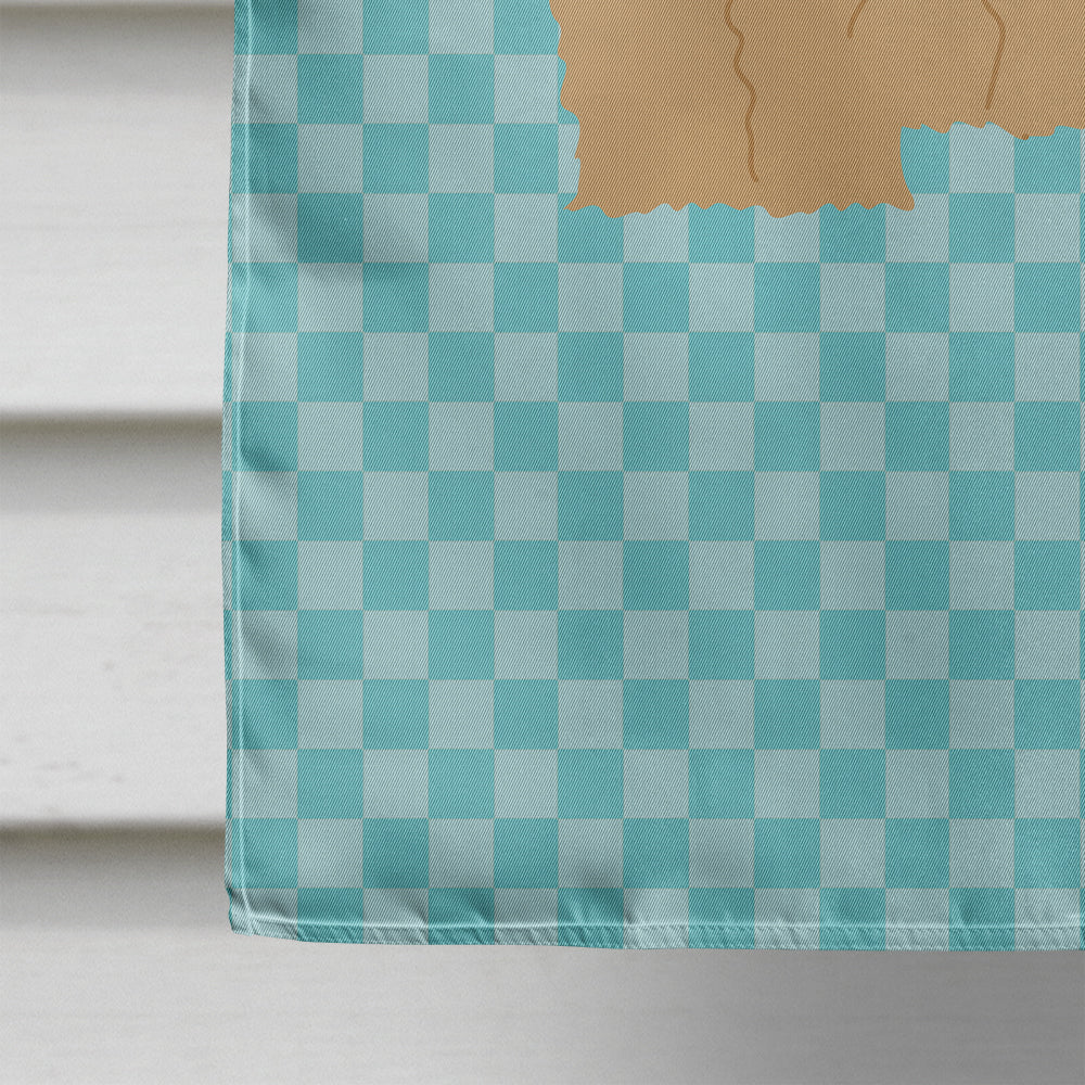 Lincoln Longwool Sheep Blue Check House Flag 28x40 Porch Sleeve Pole Decorative Outside Yard Banner Artwork Wall Hanging, Polyester
