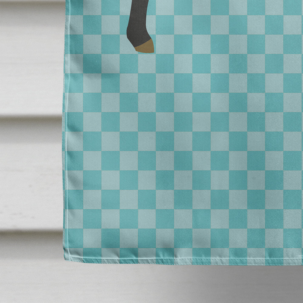 Suffolk Sheep Blue Check House Flag 28x40 Porch Sleeve Pole Decorative Outside Yard Banner Artwork Wall Hanging, Polyester