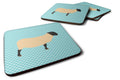 Suffolk Sheep Blue Check Foam Coasters Set of 4 Cup Coasters for Indoor Outdoor, Tabletop Protection, Anti Slip, Mouse pad Material