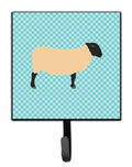 Suffolk Sheep Blue Check Leash or Key Holder Wall Hooks, Key Hooks Holder, Coat Rack Wall Mount, Coat Hooks, Hooks for Hanging Keys, Towels, Aprons, Leashes