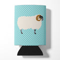 Scottish Blackface Sheep Blue Check Can or Bottle Hugger Cooler Sleeve for Standard 12 oz Cans, Insulated Foam Beer & Soda Can Hugger Reusable