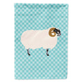 Scottish Blackface Sheep Blue Check House Flag 28x40 Porch Sleeve Pole Decorative Outside Yard Banner Artwork Wall Hanging, Polyester