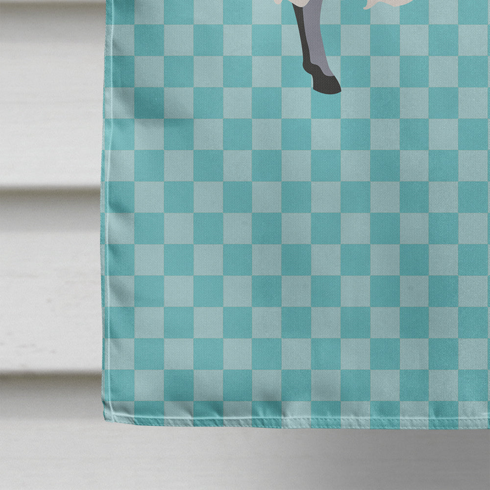 Scottish Blackface Sheep Blue Check House Flag 28x40 Porch Sleeve Pole Decorative Outside Yard Banner Artwork Wall Hanging, Polyester