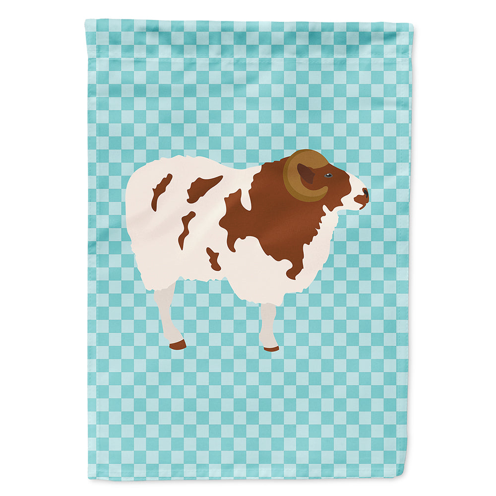 Jacob Sheep Blue Check House Flag 28x40 Porch Sleeve Pole Decorative Outside Yard Banner Artwork Wall Hanging, Polyester