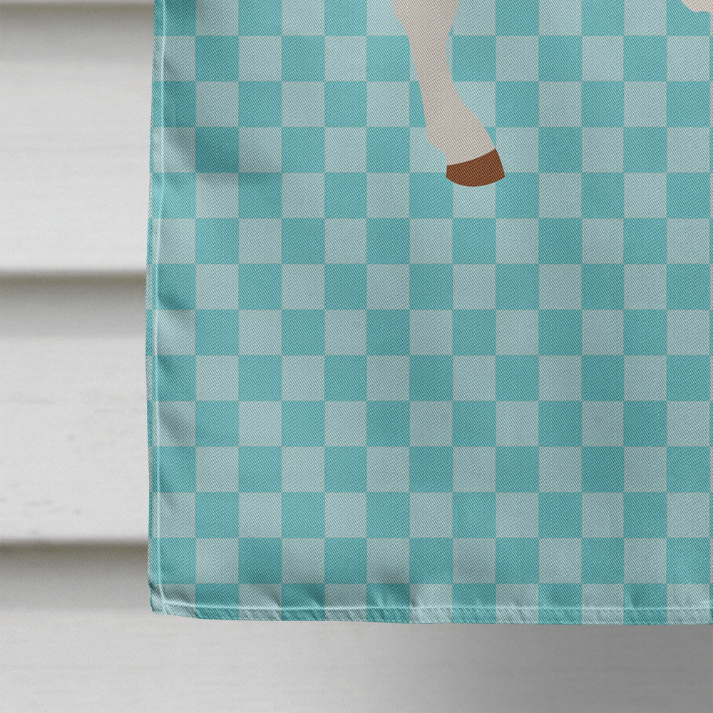 Jacob Sheep Blue Check House Flag 28x40 Porch Sleeve Pole Decorative Outside Yard Banner Artwork Wall Hanging, Polyester