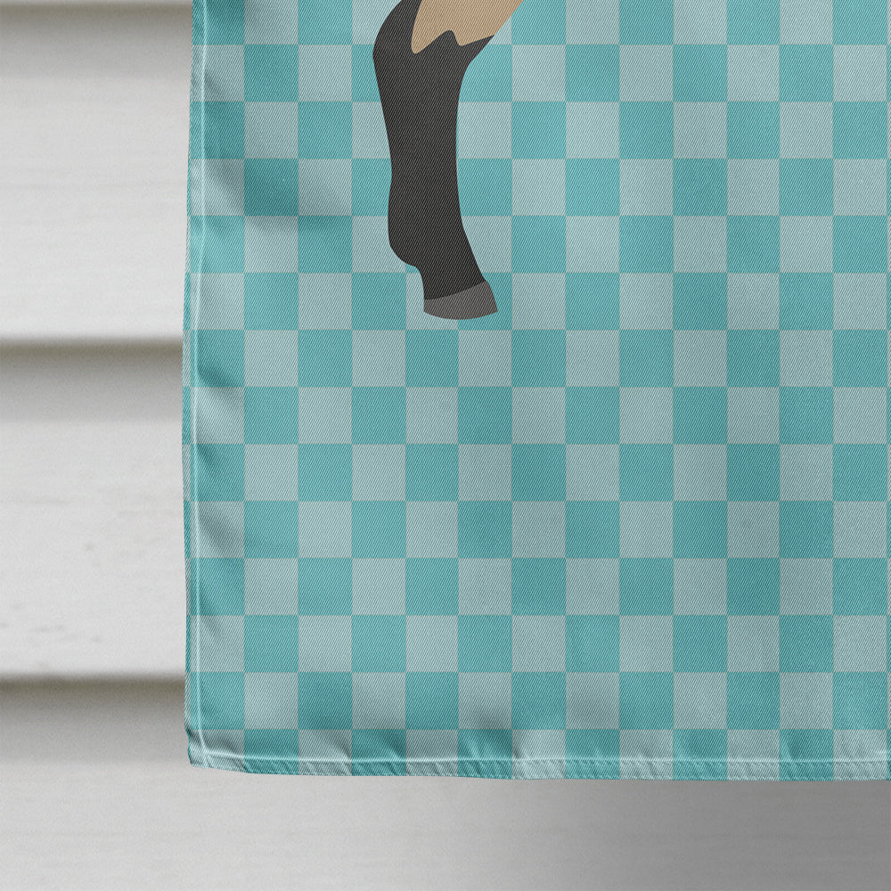 Hampshire Down Sheep Blue Check House Flag 28x40 Porch Sleeve Pole Decorative Outside Yard Banner Artwork Wall Hanging, Polyester