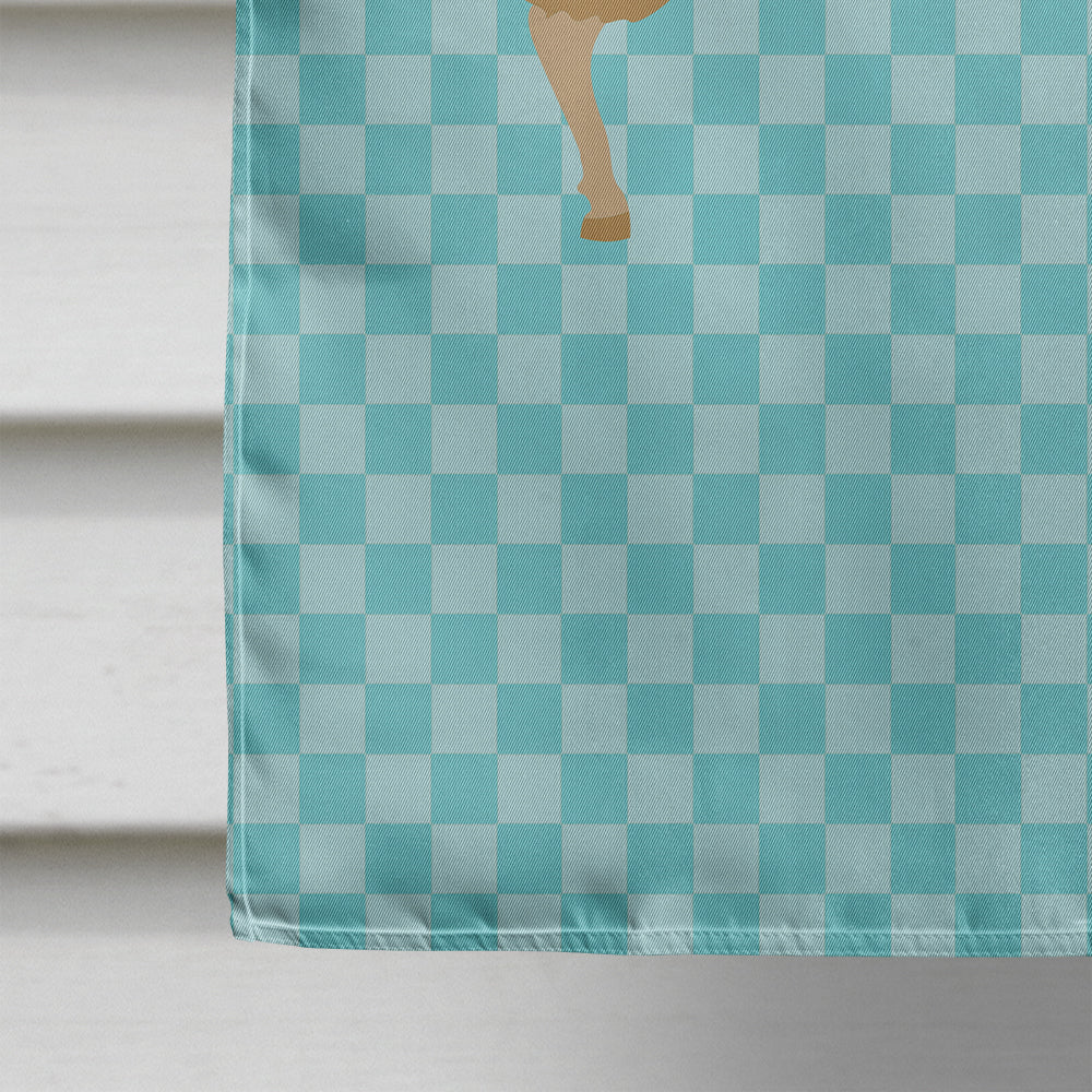 East Friesian Sheep Blue Check House Flag 28x40 Porch Sleeve Pole Decorative Outside Yard Banner Artwork Wall Hanging, Polyester