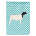 Dorper Sheep Blue Check House Flag 28x40 Porch Sleeve Pole Decorative Outside Yard Banner Artwork Wall Hanging, Polyester