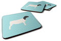 Dorper Sheep Blue Check Foam Coasters Set of 4 Cup Coasters for Indoor Outdoor, Tabletop Protection, Anti Slip, Mouse pad Material