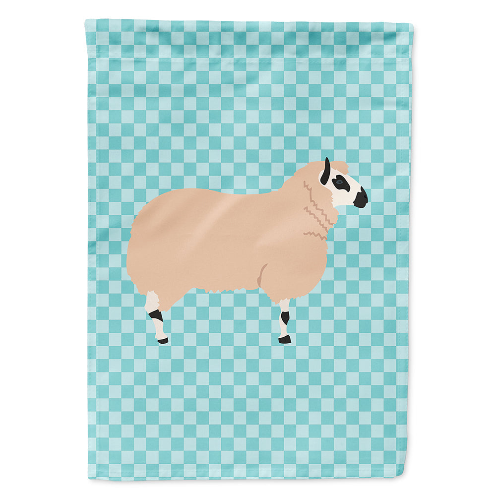 Kerry Hill Sheep Blue Check House Flag 28x40 Porch Sleeve Pole Decorative Outside Yard Banner Artwork Wall Hanging, Polyester