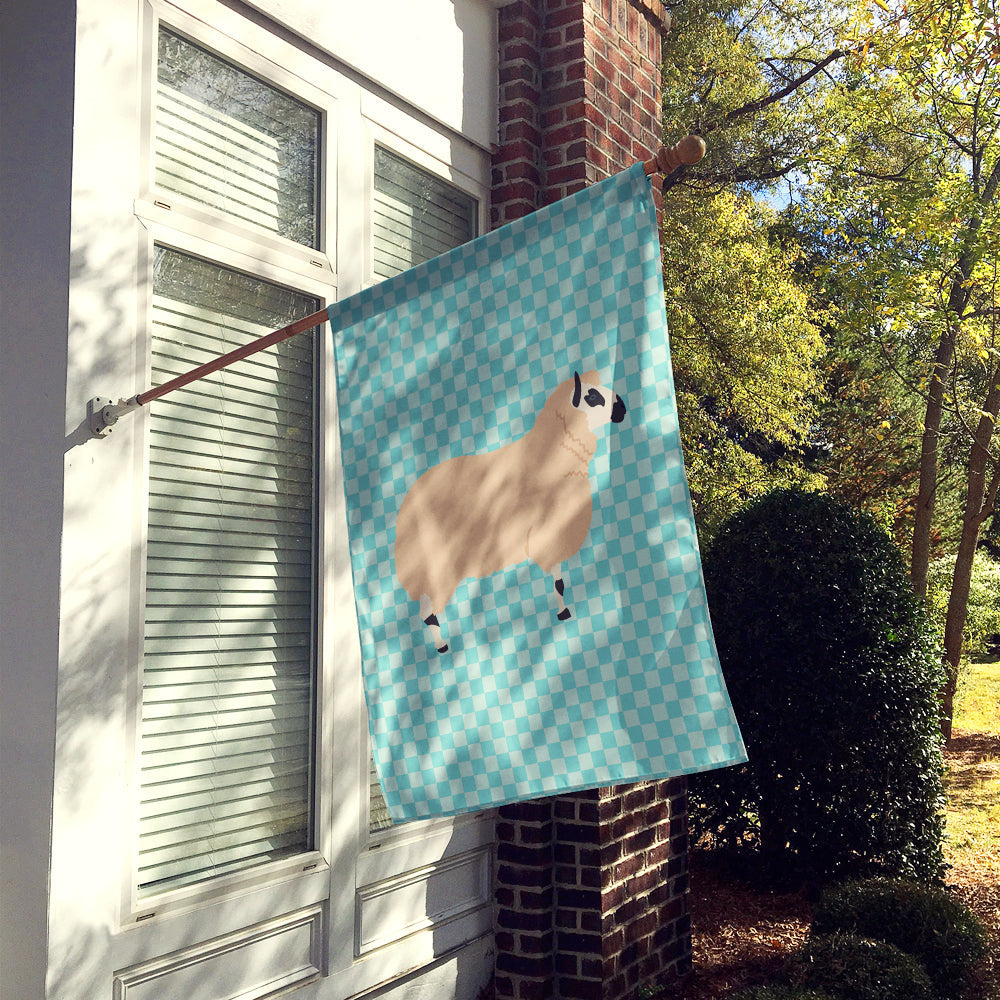 Kerry Hill Sheep Blue Check House Flag 28x40 Porch Sleeve Pole Decorative Outside Yard Banner Artwork Wall Hanging, Polyester