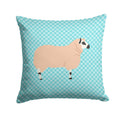Kerry Hill Sheep Blue Check Decorative Throw Pillow 14x14 Indoor Outdoor Accent Cushion, Fabric Cover with Insert for Sofa, Bed, Porch & Living Room