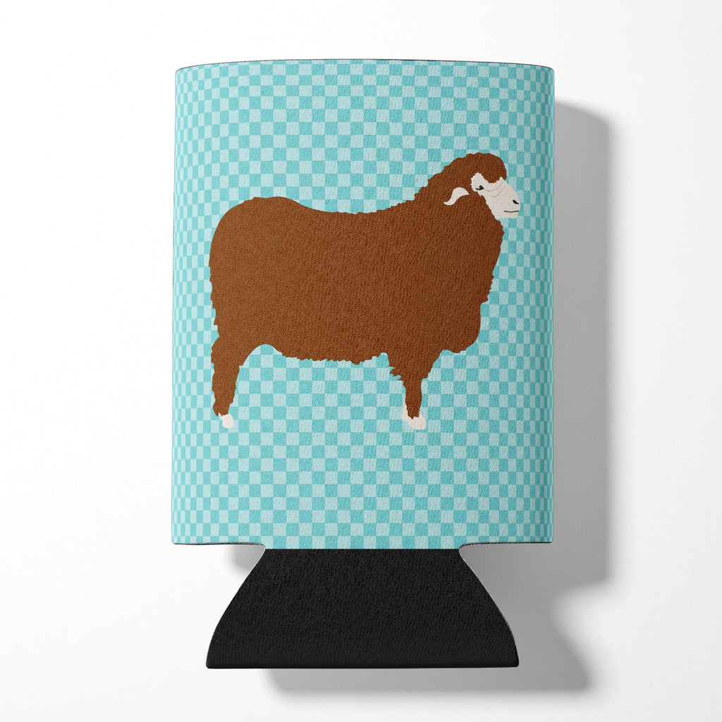 Merino Sheep Blue Check Can or Bottle Hugger Cooler Sleeve for Standard 12 oz Cans, Insulated Foam Beer & Soda Can Hugger Reusable