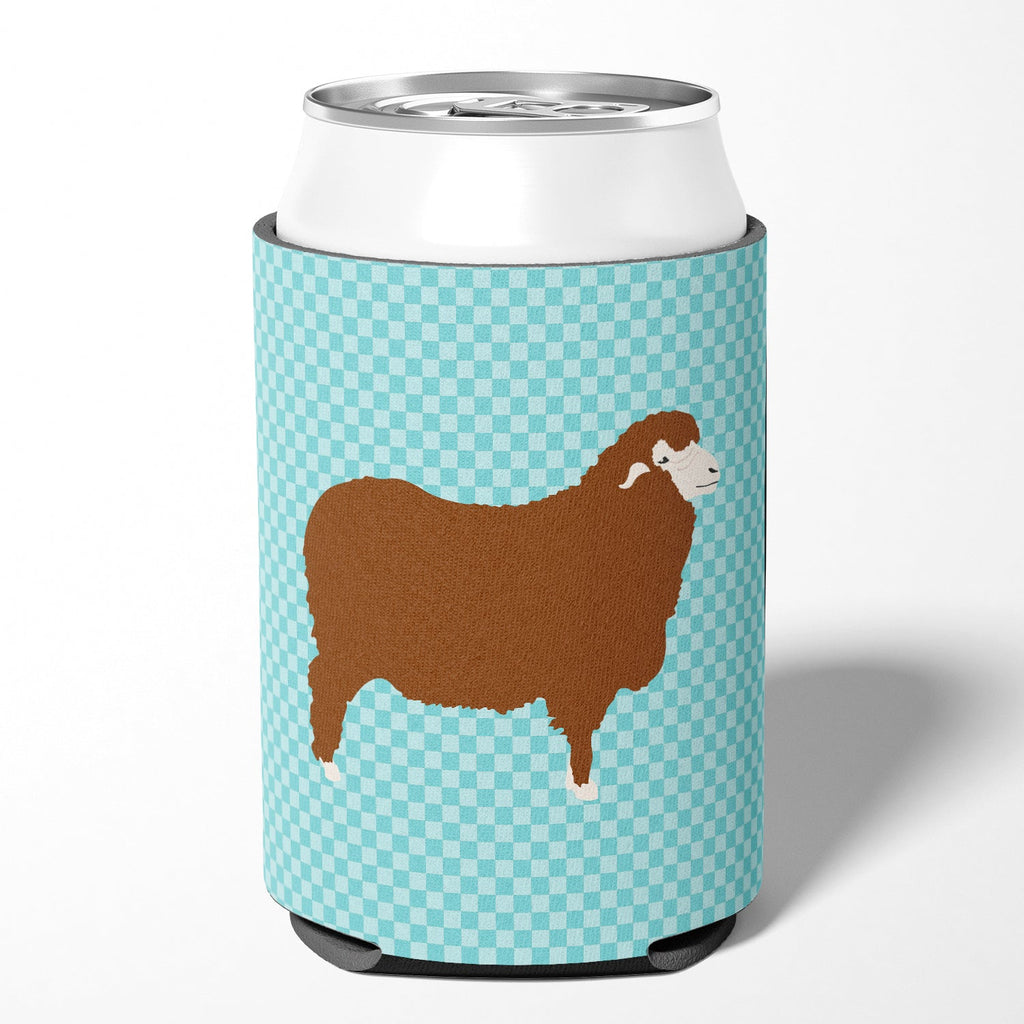 Merino Sheep Blue Check Can or Bottle Hugger Cooler Sleeve for Standard 12 oz Cans, Insulated Foam Beer & Soda Can Hugger Reusable