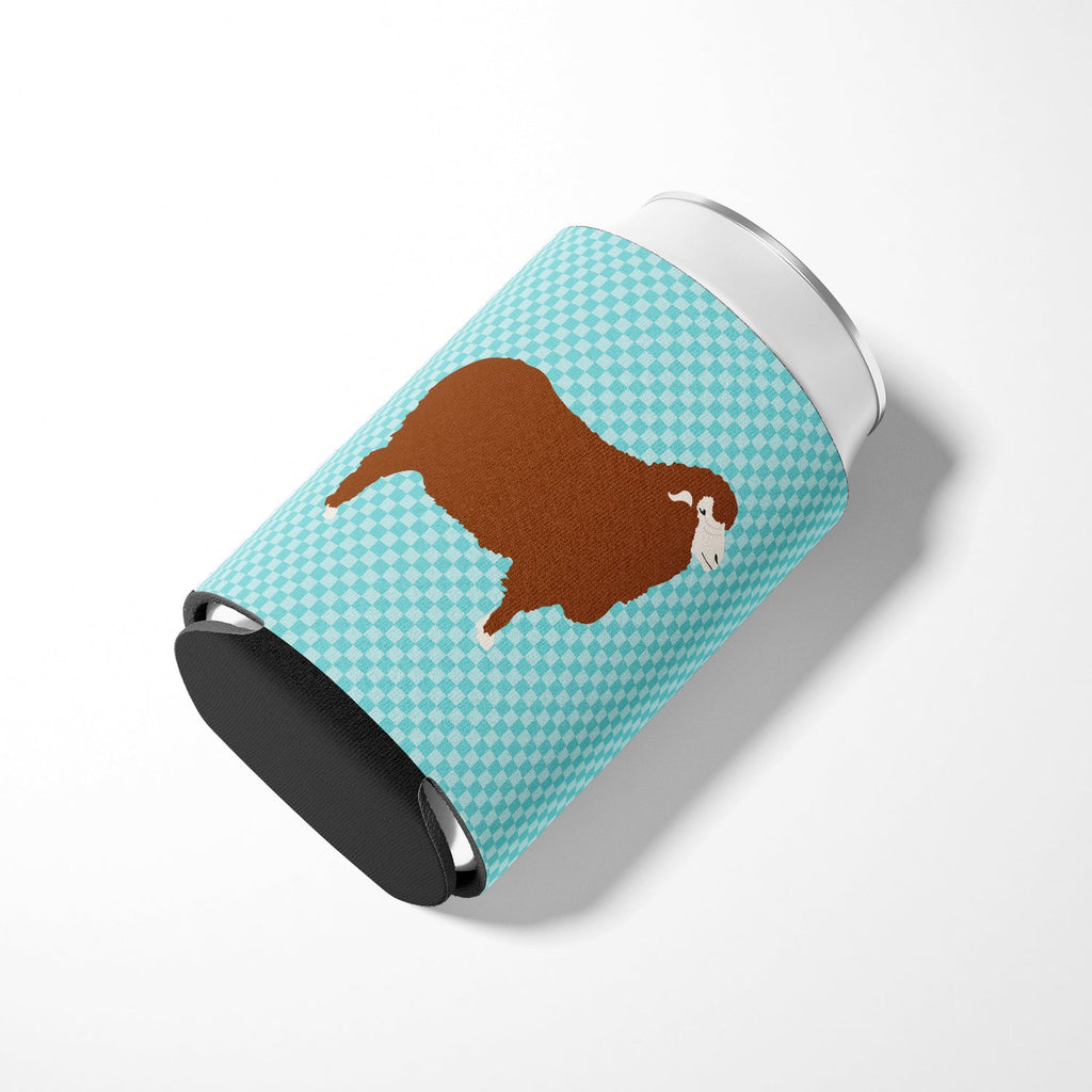 Merino Sheep Blue Check Can or Bottle Hugger Cooler Sleeve for Standard 12 oz Cans, Insulated Foam Beer & Soda Can Hugger Reusable