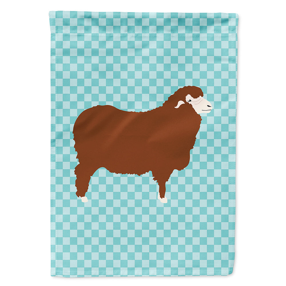 Merino Sheep Blue Check House Flag 28x40 Porch Sleeve Pole Decorative Outside Yard Banner Artwork Wall Hanging, Polyester