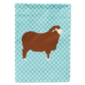 Merino Sheep Blue Check House Flag 28x40 Porch Sleeve Pole Decorative Outside Yard Banner Artwork Wall Hanging, Polyester