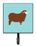 Merino Sheep Blue Check Leash or Key Holder Wall Hooks, Key Hooks Holder, Coat Rack Wall Mount, Coat Hooks, Hooks for Hanging Keys, Towels, Aprons, Leashes
