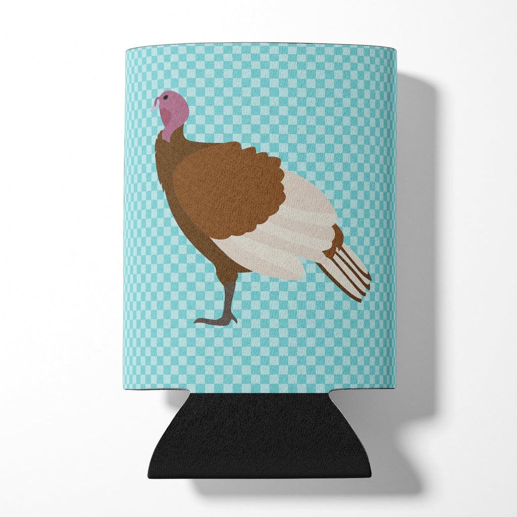 Bourbon Red Turkey Hen Blue Check Can or Bottle Hugger Cooler Sleeve for Standard 12 oz Cans, Insulated Foam Beer & Soda Can Hugger Reusable