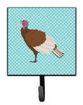 Bourbon Red Turkey Hen Blue Check Leash or Key Holder Wall Hooks, Key Hooks Holder, Coat Rack Wall Mount, Coat Hooks, Hooks for Hanging Keys, Towels, Aprons, Leashes