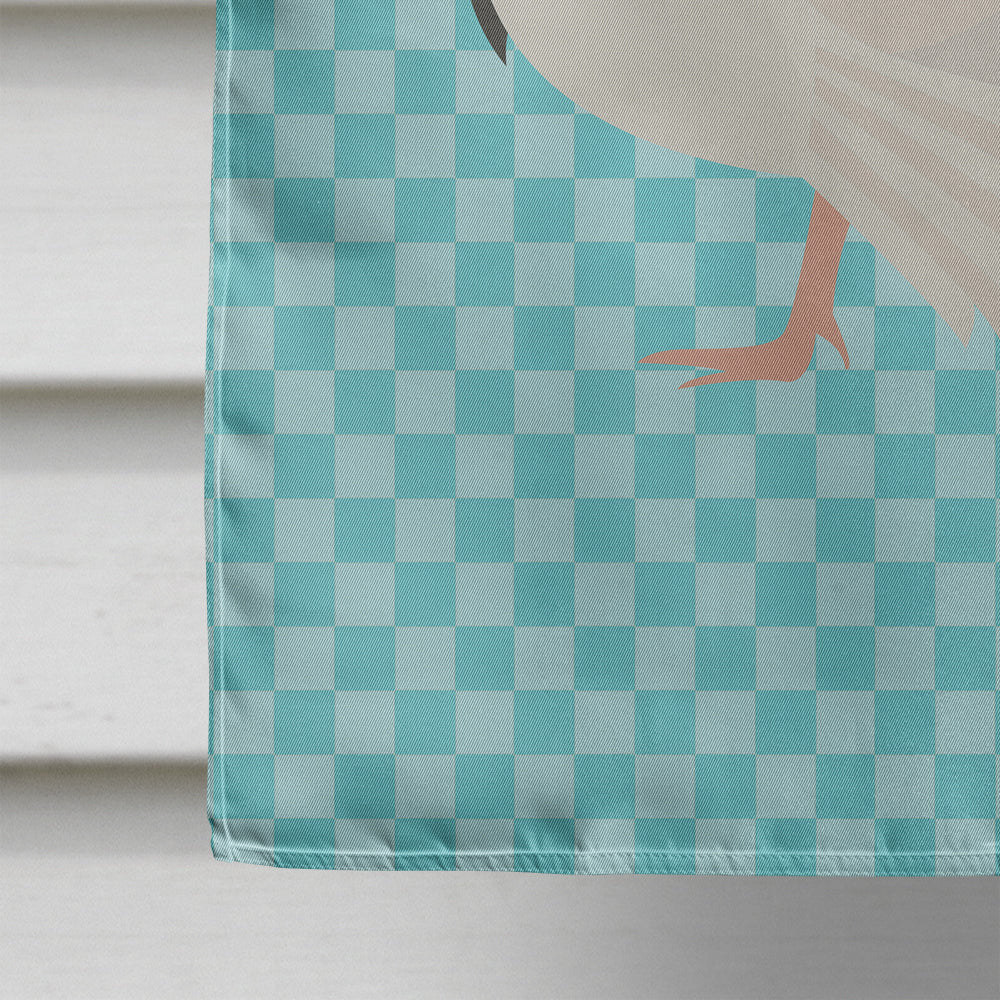 White Holland Turkey Blue Check House Flag 28x40 Porch Sleeve Pole Decorative Outside Yard Banner Artwork Wall Hanging, Polyester