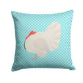 White Holland Turkey Blue Check Decorative Throw Pillow 14x14 Indoor Outdoor Accent Cushion, Fabric Cover with Insert for Sofa, Bed, Porch & Living Room