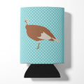 Jersey Buff Turkey Hen Blue Check Can or Bottle Hugger Cooler Sleeve for Standard 12 oz Cans, Insulated Foam Beer & Soda Can Hugger Reusable