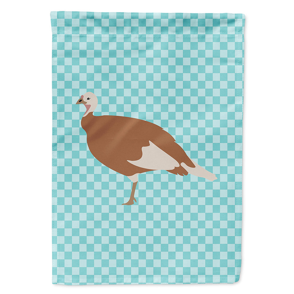 Jersey Buff Turkey Hen Blue Check House Flag 28x40 Porch Sleeve Pole Decorative Outside Yard Banner Artwork Wall Hanging, Polyester