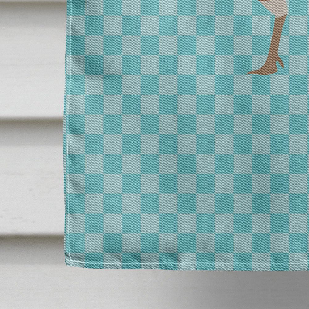 Jersey Buff Turkey Hen Blue Check House Flag 28x40 Porch Sleeve Pole Decorative Outside Yard Banner Artwork Wall Hanging, Polyester