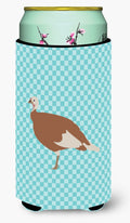 Jersey Buff Turkey Hen Blue Check Tall Boy Hugger Can Cooler Sleeve Machine Washable Drink Collapsible Insulator Beverage Insulated Holder