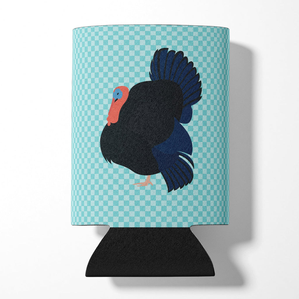 Norfolk Black Turkey Blue Check Can or Bottle Hugger Cooler Sleeve for Standard 12 oz Cans, Insulated Foam Beer & Soda Can Hugger Reusable