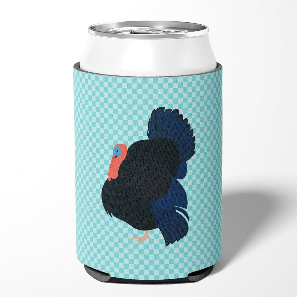 Norfolk Black Turkey Blue Check Can or Bottle Hugger Cooler Sleeve for Standard 12 oz Cans, Insulated Foam Beer & Soda Can Hugger Reusable