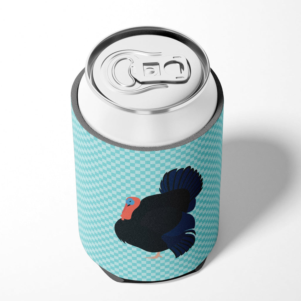Norfolk Black Turkey Blue Check Can or Bottle Hugger Cooler Sleeve for Standard 12 oz Cans, Insulated Foam Beer & Soda Can Hugger Reusable