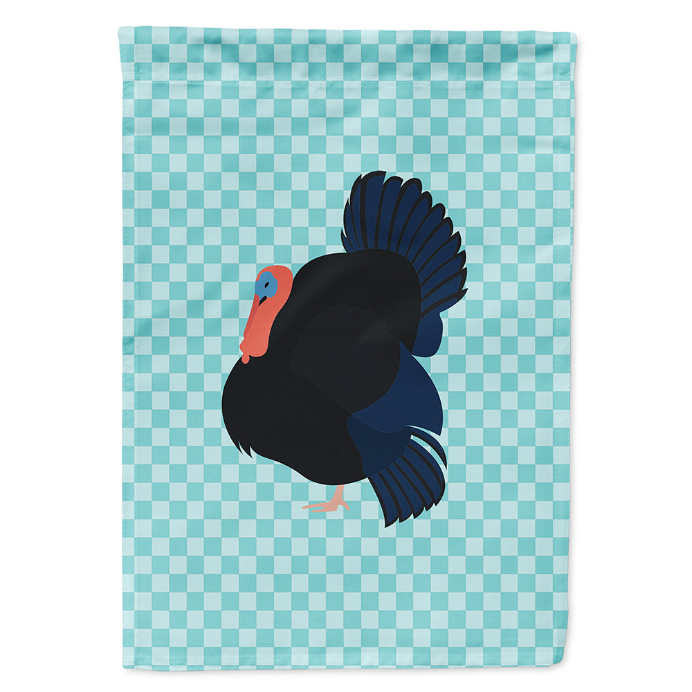 Norfolk Black Turkey Blue Check House Flag 28x40 Porch Sleeve Pole Decorative Outside Yard Banner Artwork Wall Hanging, Polyester