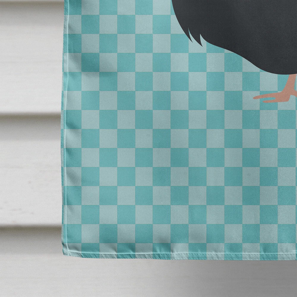 Norfolk Black Turkey Blue Check House Flag 28x40 Porch Sleeve Pole Decorative Outside Yard Banner Artwork Wall Hanging, Polyester