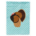 Bronze Turkey Blue Check House Flag 28x40 Porch Sleeve Pole Decorative Outside Yard Banner Artwork Wall Hanging, Polyester