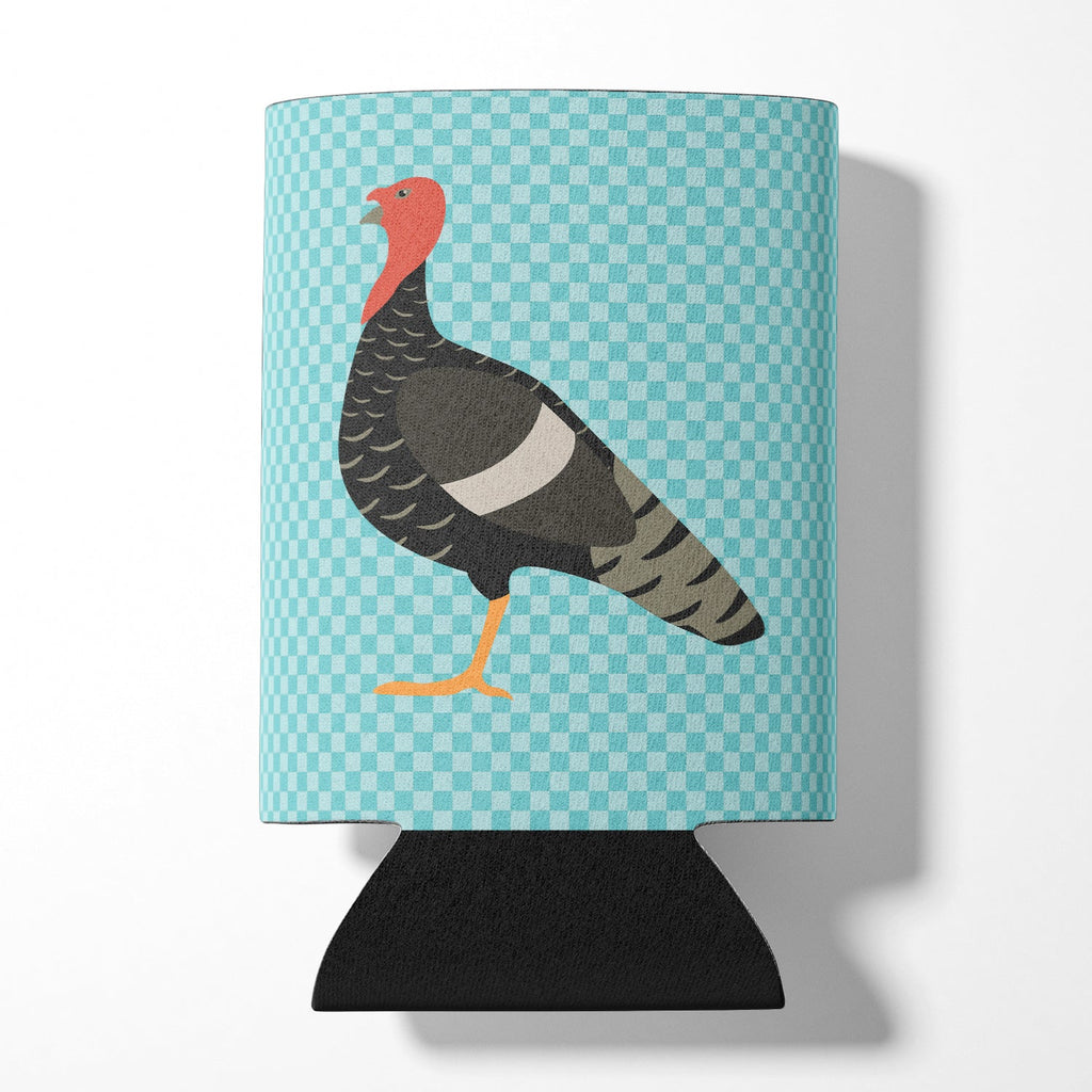 Marragansett Turkey Blue Check Can or Bottle Hugger Cooler Sleeve for Standard 12 oz Cans, Insulated Foam Beer & Soda Can Hugger Reusable