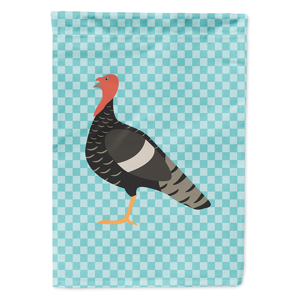 Marragansett Turkey Blue Check House Flag 28x40 Porch Sleeve Pole Decorative Outside Yard Banner Artwork Wall Hanging, Polyester