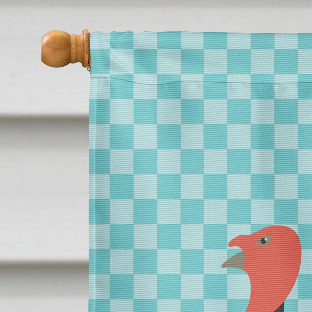Marragansett Turkey Blue Check House Flag 28x40 Porch Sleeve Pole Decorative Outside Yard Banner Artwork Wall Hanging, Polyester