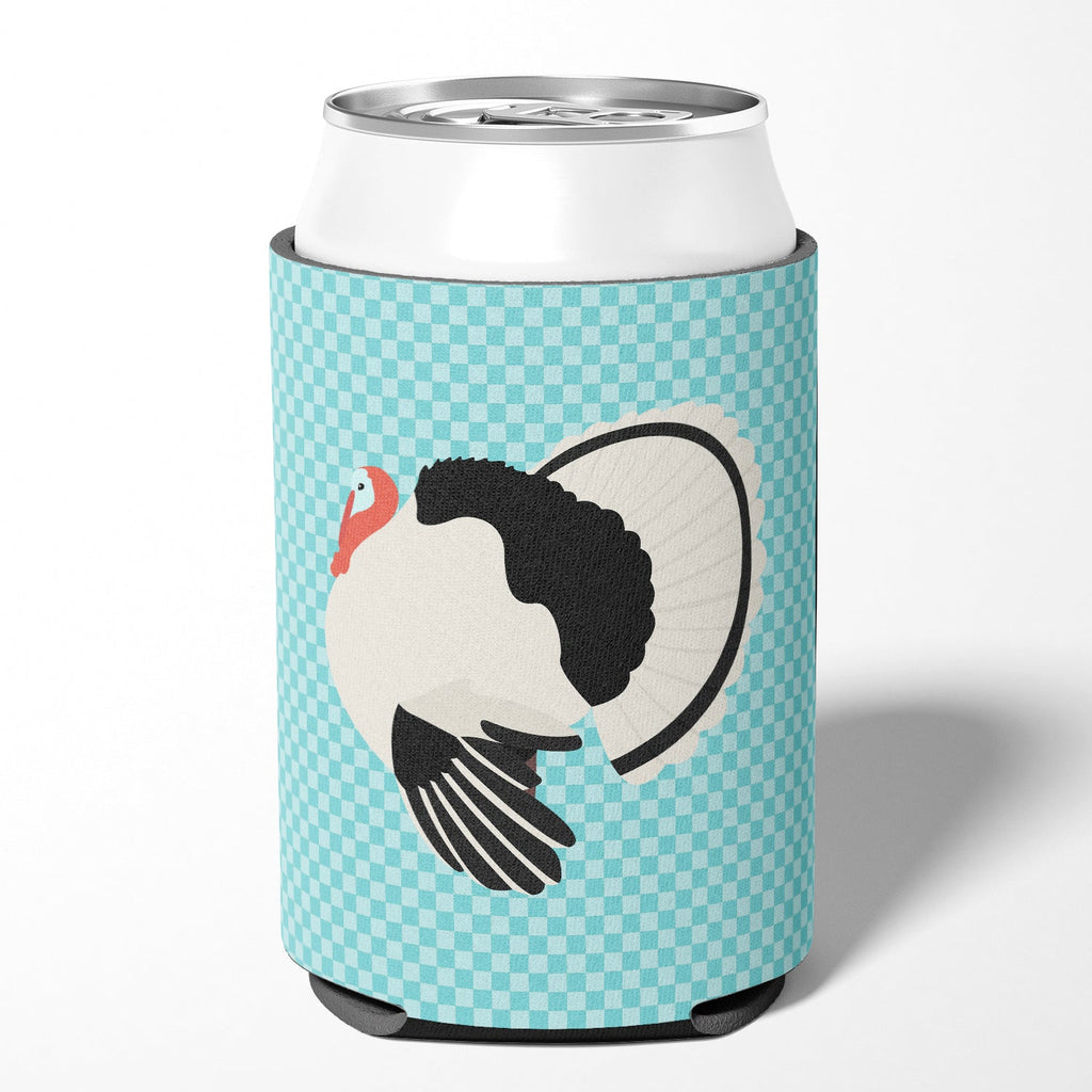 Royal Palm Turkey Blue Check Can or Bottle Hugger Cooler Sleeve for Standard 12 oz Cans, Insulated Foam Beer & Soda Can Hugger Reusable