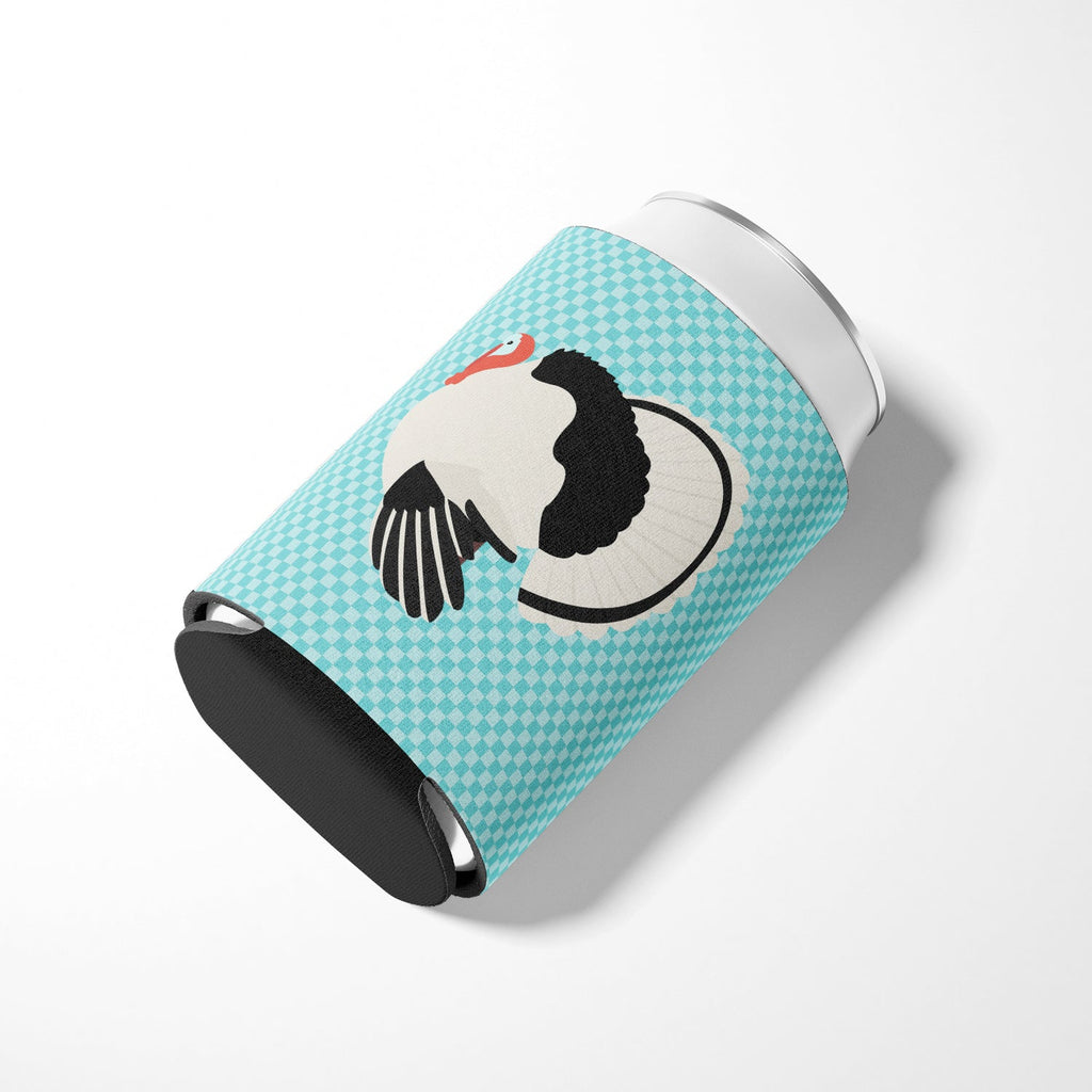 Royal Palm Turkey Blue Check Can or Bottle Hugger Cooler Sleeve for Standard 12 oz Cans, Insulated Foam Beer & Soda Can Hugger Reusable