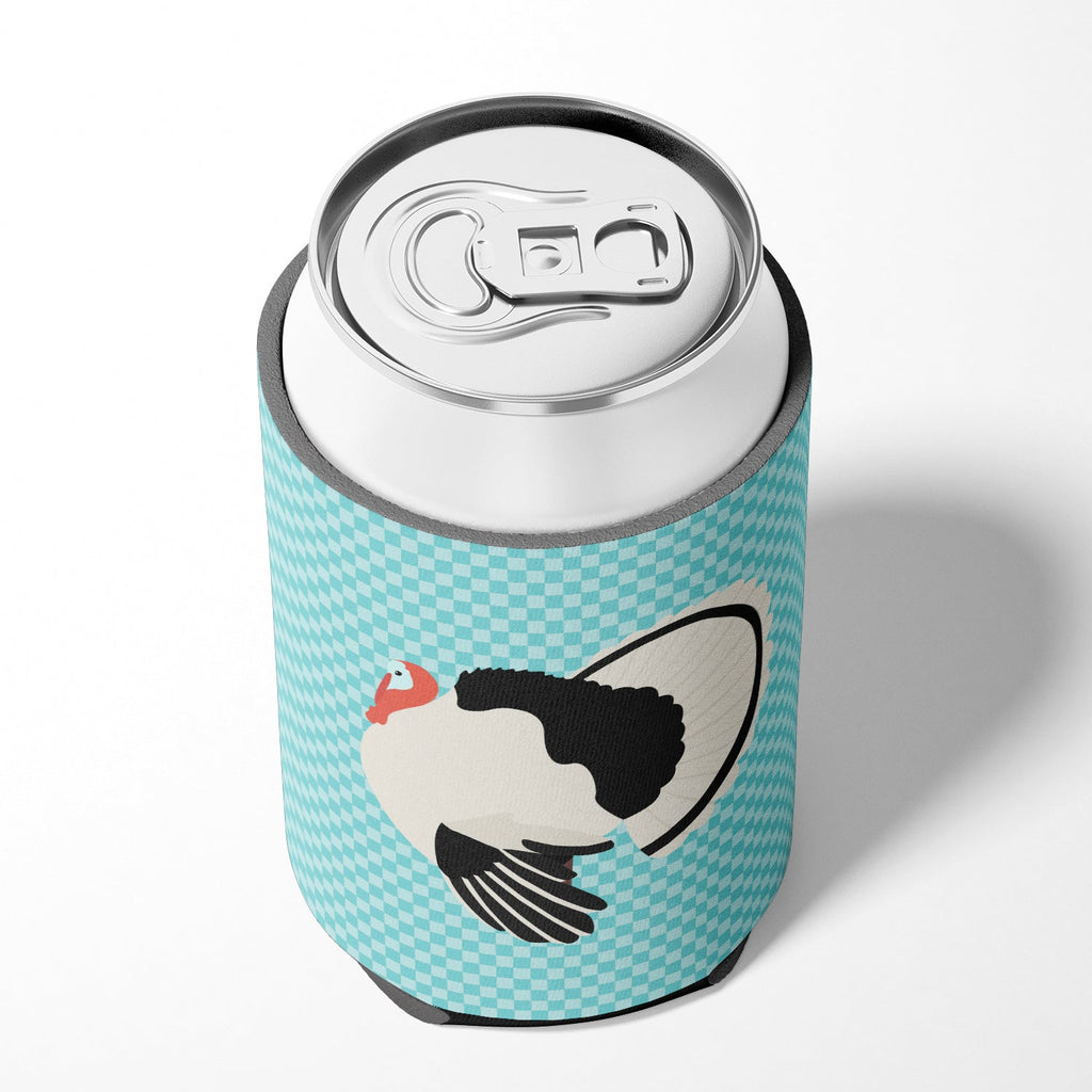 Royal Palm Turkey Blue Check Can or Bottle Hugger Cooler Sleeve for Standard 12 oz Cans, Insulated Foam Beer & Soda Can Hugger Reusable