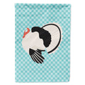 Royal Palm Turkey Blue Check House Flag 28x40 Porch Sleeve Pole Decorative Outside Yard Banner Artwork Wall Hanging, Polyester