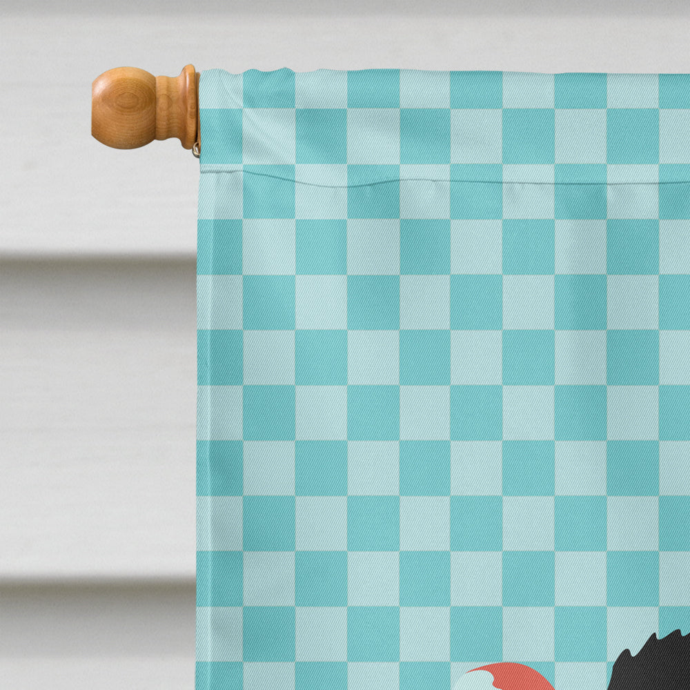 Royal Palm Turkey Blue Check House Flag 28x40 Porch Sleeve Pole Decorative Outside Yard Banner Artwork Wall Hanging, Polyester