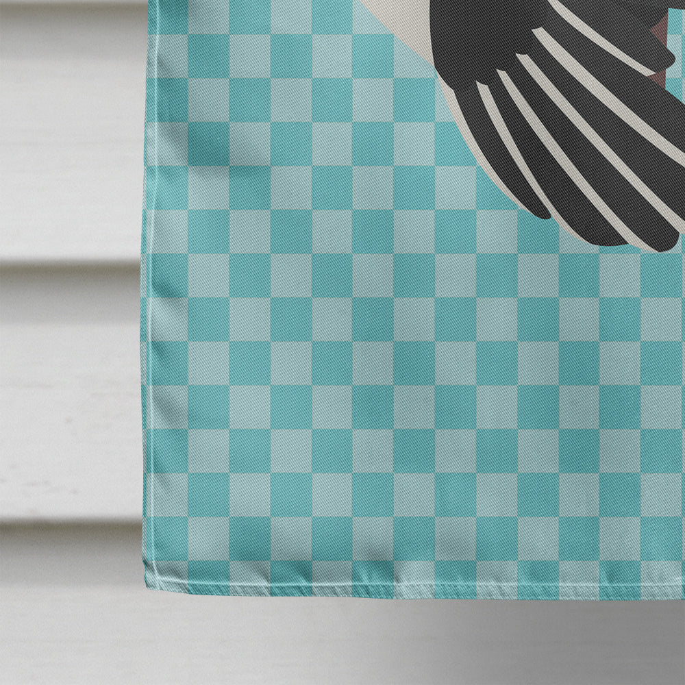 Royal Palm Turkey Blue Check House Flag 28x40 Porch Sleeve Pole Decorative Outside Yard Banner Artwork Wall Hanging, Polyester
