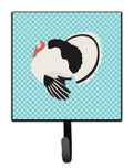 Royal Palm Turkey Blue Check Leash or Key Holder Wall Hooks, Key Hooks Holder, Coat Rack Wall Mount, Coat Hooks, Hooks for Hanging Keys, Towels, Aprons, Leashes