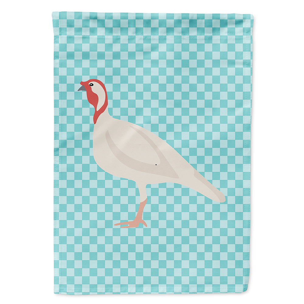 Beltsville Small White Turkey Hen Blue Check House Flag 28x40 Porch Sleeve Pole Decorative Outside Yard Banner Artwork Wall Hanging, Polyester