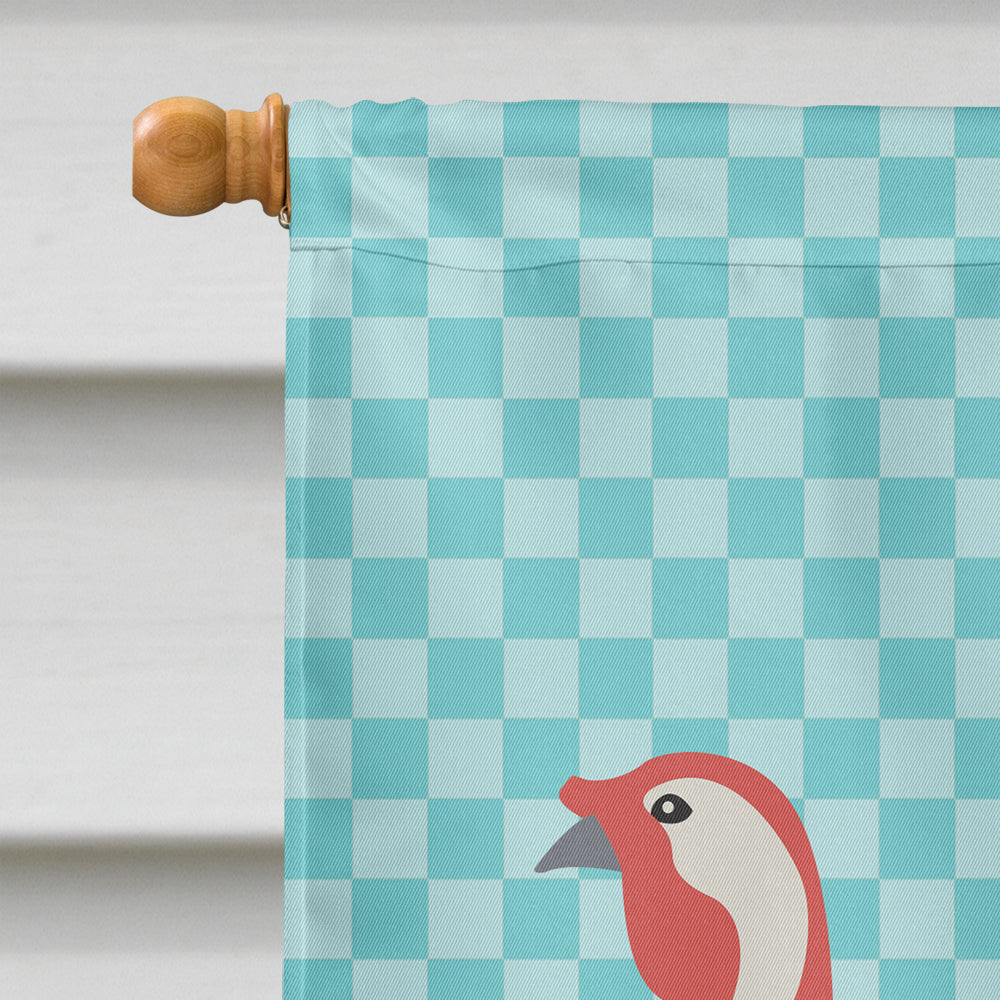 Beltsville Small White Turkey Hen Blue Check House Flag 28x40 Porch Sleeve Pole Decorative Outside Yard Banner Artwork Wall Hanging, Polyester