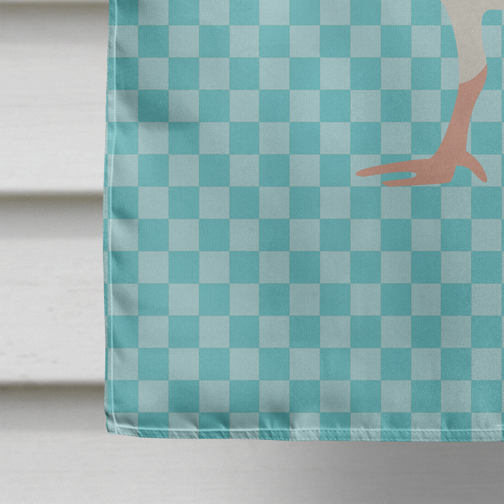 Beltsville Small White Turkey Hen Blue Check House Flag 28x40 Porch Sleeve Pole Decorative Outside Yard Banner Artwork Wall Hanging, Polyester