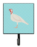 Beltsville Small White Turkey Hen Blue Check Leash or Key Holder Wall Hooks, Key Hooks Holder, Coat Rack Wall Mount, Coat Hooks, Hooks for Hanging Keys, Towels, Aprons, Leashes
